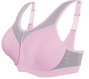 Glamorise SPORT Bra 36B (HIGH-IMPACT) Underwired (WICKING) DOUBLE-LAYER PINK NEW