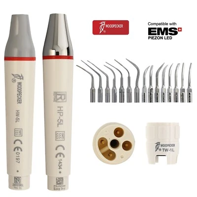 Woodpecker Dental Ultrasonic Scaler Handpiece HW-5L Piezo Tips P1 EMS PIEZON LED - Image 1 of 4