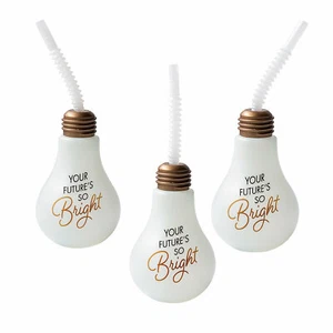14 oz. Grad Lightbulb Reusable BPA-Free Plastic Cups with Lids & Straws - 12 Ct. - Picture 1 of 1