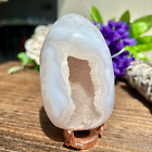 280g Natural High Quality Polished Druzy Agate Geode Quartz Crystal Stone Egg