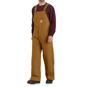Carhartt 104393 Quilt-Lined Bib Overalls Insulated Factory 2nd 3XL Length S - Picture 1 of 2