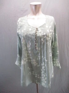 Unbranded Size S Womens Gray 1/2 Button Long Bell Sleeve Maternity Blouse 051 - Picture 1 of 8
