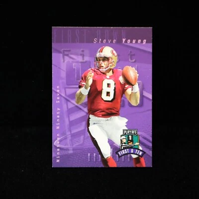 1997 Steve Young San Francisco 49ers  First & Ten  Playoff  #107 - Image 1 of 2