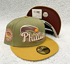 Philadelphia Phillies Fitted Hat 7 1/2 Veterans Stadium New Era Harvest Cap RARE