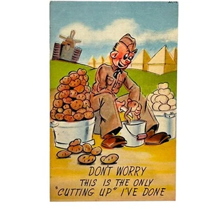 Vintage 1943 2. Weltkrieg Comic Cartoon Humor Postkarte Militaria Soldat Armee - Bild 1 von 3