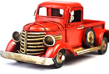 Metal Vintage Red Truck Decor,Hand-Crafted Antique Pickup Trucks Decorations for