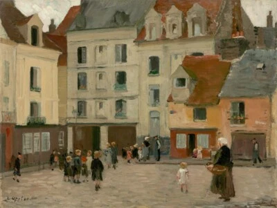 Marketplace – Ernst Oppler – 1910 – European Impressionist City Square Scene - Image 1 of 2