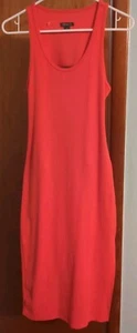 Wild Fable Women's Orange Ribbed Open Back Tank Bodycon Dress Size Medium - Picture 1 of 9