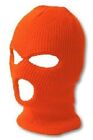 Neon Orange Ski Mask 3 Hole Balaclava Hood Full Face Winter Cap Adult Beanie Hat