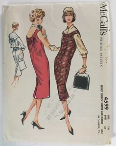 1958 Vintage McCalls Chemise Jumper or Dress & Blouse Pattern #4599 Size 14 - Picture 1 of 2
