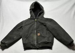 Carhartt Sandstone Jacket Quilt Lined Youth Small (6/7) YYJ130 MOS Green *READ* - Picture 1 of 12