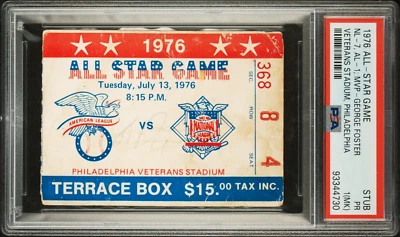 1976 MLB Baseball All Star Game PSA Ticket Stub Philadelphia Veterans Stadium NL - Image 1 of 2