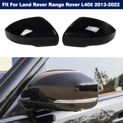 Pair All Black Side Mirror Cover Caps For Land Rover Range Rover L405 2013-2022 - Image 1 of 4