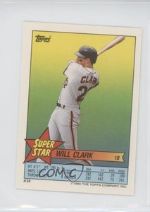 1989 Super Star Sticker Back Cards Will Clark Brett Butler Tom Henke ( 85 195)