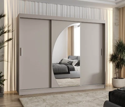 Kleiderschrank Sigurdo 250 mit einem Spiegel Garderobenschrank mit Schiebetüren - Bild 1 von 4