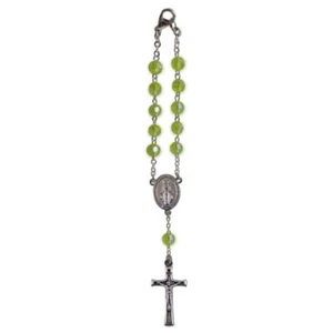 Birthstone Car Rosary 6mm Peridot AB Acrylic Auto Rosary - Picture 1 of 1