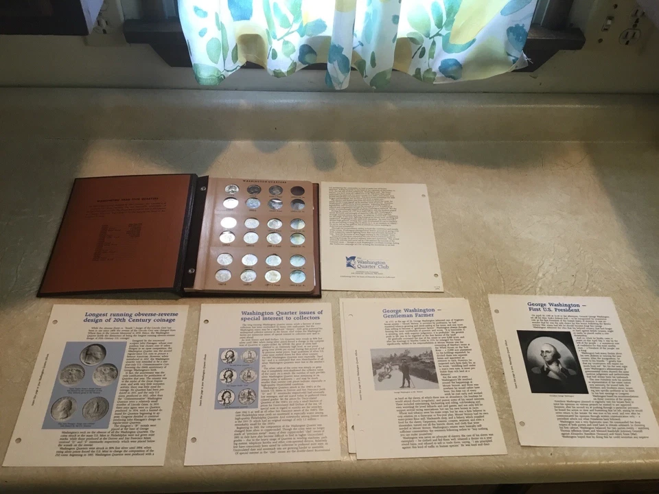 23 WASHINGTON QUARTERS 3 SILVER WW2 TONED GOLD RED BLUE 1941 1944 1953 & PAPER - Image 1 of 4