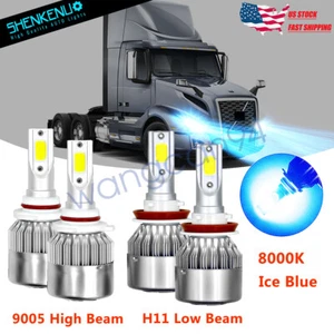 LED Headlight 8000K For Volvo 04-15 VN VNL VNM Truck 200 300 430 630 670 730 780 - Picture 1 of 12