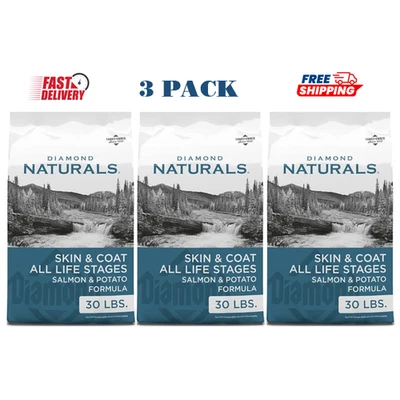 3 Pack - Diamond Naturals Skin & Coat All Life Stages Salmon & Potato 30 lb bag - Image 1 of 4