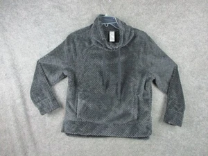 Member's Mark Sweater Women's Medium Gray Mock Neck Sweatshirt Plush Pockets - Picture 1 of 15
