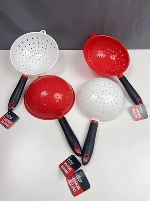 Cooking Concepts Kitchen Colander Strainer Plastic Bowl Red or White New - Image 1 of 4