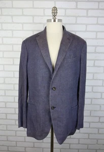 Luciano Barbera Soft Purple Chambray Linen Blazer Sports Coat Jacket 44 US 54 EU - Picture 1 of 21