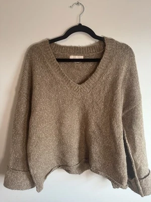 Suéter Anthropologie Mujer Pequeño Marrón Maggie Pullover Difuso Acogedor Relajado Suave Foto 1 de 4