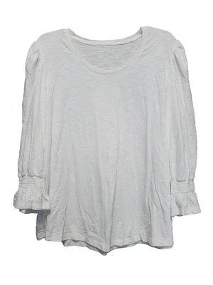 Blusa Chico's Blanca Tejida Slub Puño Calado Cuello Redondo Talla 4 (XXL) Foto 1 de 4