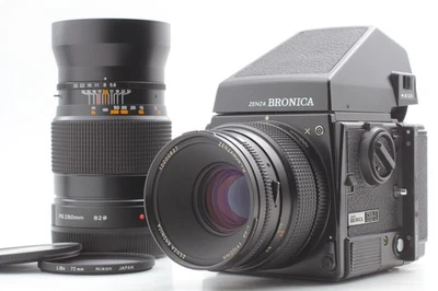 2 Lens Set [N.MINT] ZENZA BRONICA GS-1 Finder PG 100mm 250mm Film Camera JAPAN - Image 1 of 4