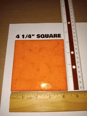 IMPERIAL ORANGE 4 1/4 Ceramic Tile MCM FORUM C-91  Vintage Bathroom NEW - Image 1 of 4
