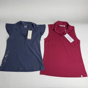 Lot of 2 Walter Hagen and CALIA Womens Golf Polo Sleeveless Red, Blue Sz XS NWT - Picture 1 of 4