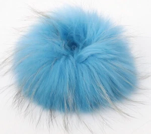 Pelz Haargummi Fuchs Armband Fell Manschette Scrunchie Haar Schmuck Sky Blau - Bild 1 von 4