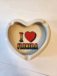 I Love (Heart) Florida Memorabilia Ceramic Trinket Ashtray Souvenir Pre-owned - Picture 1 of 4