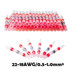 Waterproof Solder Seal Sleeve Heat Shrink Butt Wire Connectors Terminals Red - Picture 1 of 15