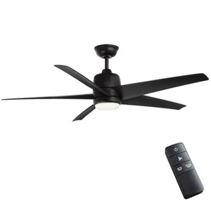 SELECT YOUR PARTS ONLY Mena 54 in LED Indoor/Outdoor Matte Black Ceiling Fan - Picture 1 of 11