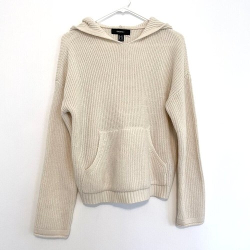 OFF WHITE Felpa con cappuccio FOREVER 21+ taglie forti panna avorio materiale maglia tg 0X