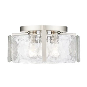Golden Lighting Aenon 3 Light Flush Mount, Pewter/Water - 3164-FMPW-HWG - Picture 1 of 1