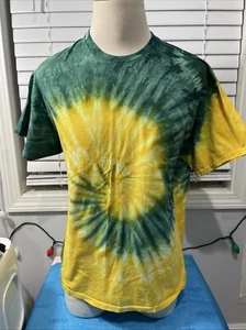 Gildan Green and Yellow Tie-Dye T-Shirt, Size XL Adult Unisex - Picture 1 of 11