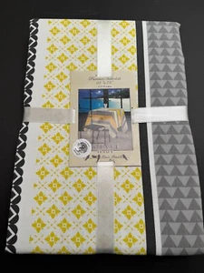 Stof France Provence Yellow Gray Black Cotton 63 x 78 TABLECLOTH French Country - Picture 1 of 4