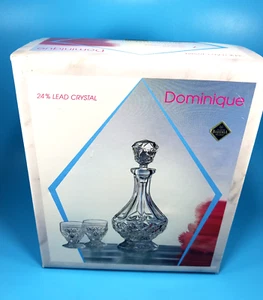 JIHLAVSKE BOHEMIA SKLARNY Dominique 24 Lead Crystal 7pc Liqueur Set Original Box - Picture 1 of 14