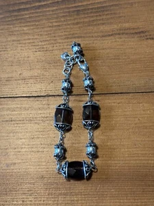 Vintage Brighton Women's Jewelry Night Mist Smoky Quartz Silver Tone Bracelet - Picture 1 of 9