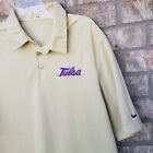 Tulsa Hurricane Golden Nike Golf Polo Shirt (Mens Medium) Short Sleeve Top