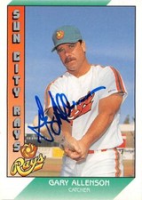 Gary Allenson autographed baseball card 1991 Pacific Senior League #111
