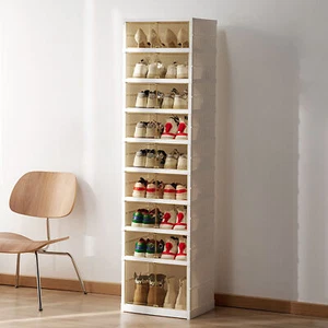 Folding Shoe Rack for Entryway Stackable Transparent Shoe Organizer - Picture 1 of 9