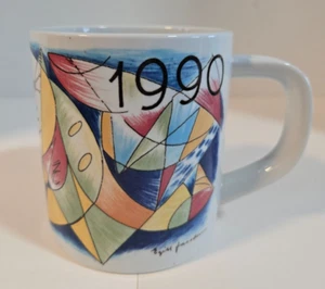 Taza de café anual Royal Copenhagen Fajance 1990 Dinamarca 4,5" - Imagen 1 de 10