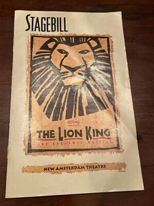 PLAYBILL STAGEBILL DISNEY'S THE LION KING  Amsterdam Theatre NYC December 1997 - Afbeelding 1 van 3