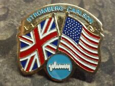 Stromberg Carlson Union Jack UK USA America Friendship Unity flag pin badge
