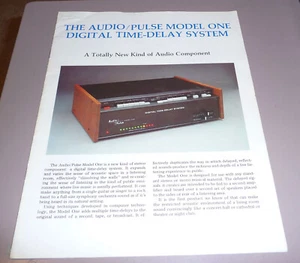 AUDIO PULSE MODEL ONE TIME-DELAY SYSTEM ORIGINAL PRODUCT BROCHURE AD - Picture 1 of 1