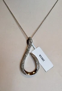 "LAURA RAMSEY" 14K WHITE GOLD DIAMOND SWIRL PENDANT RET $2495 SPECTACULAR!!! - Picture 1 of 12