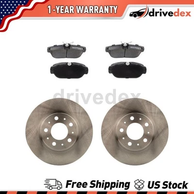 Front Rotors Ceramic Brake Pads Fits 1995 1996 1997 Volvo 960_DV - Image 1 of 4